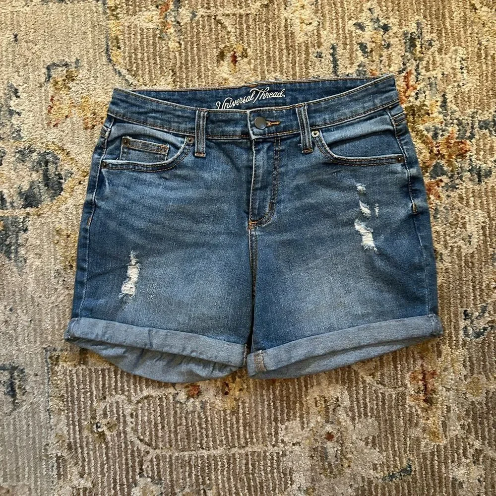 Distressed Denim Shorts